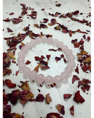 Pulsera Cuarzo Rosa 5 mm