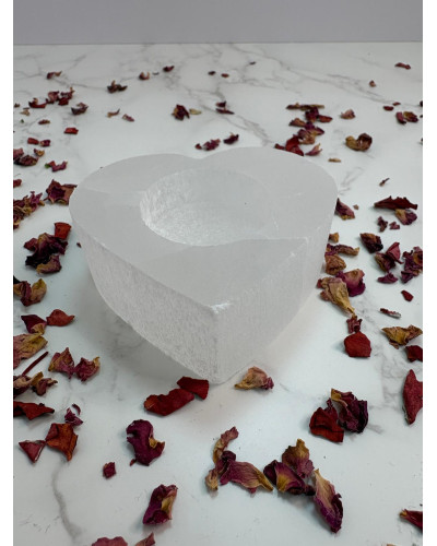 Portavela Corazón de Selenita