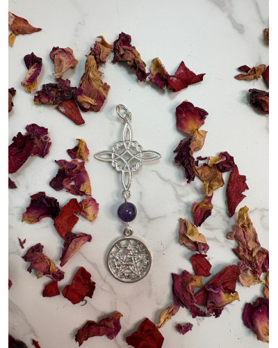 Colgante Plata Doble Pretección Amatista