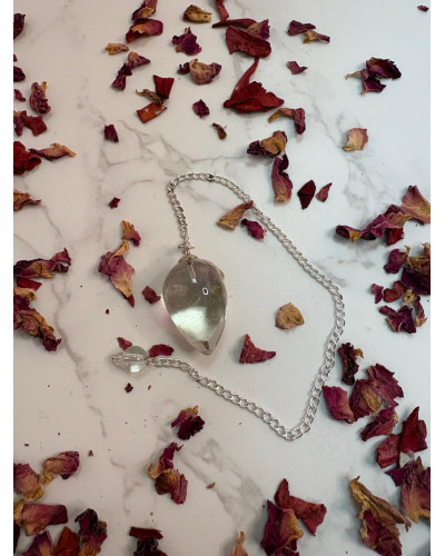 Péndulo Gota Cuarzo Blanco