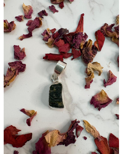 Colgante Moldavita Plata